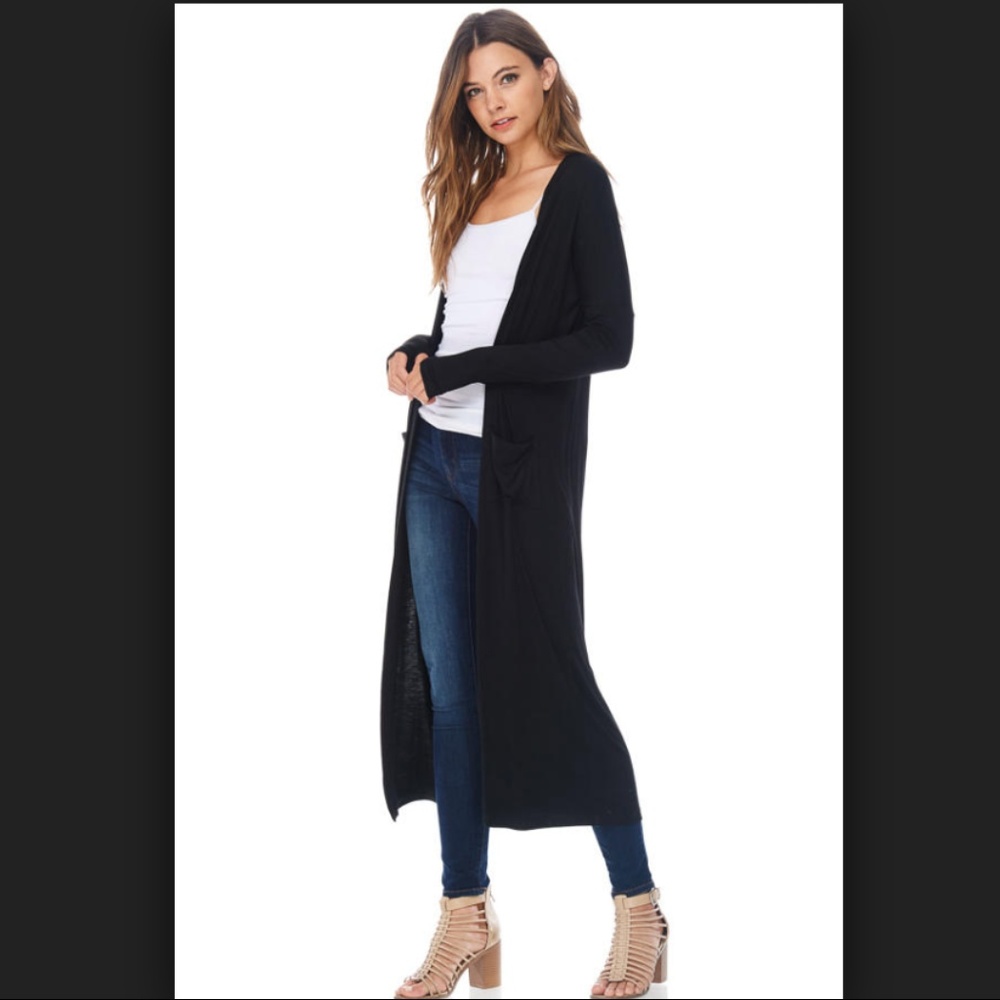 Banana Republic Black Duster Cardigan Sweater